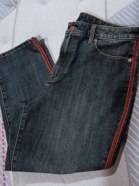 Talbots Petite Cropped Ankle Jean w/ Striped Side  Size 14 Petite